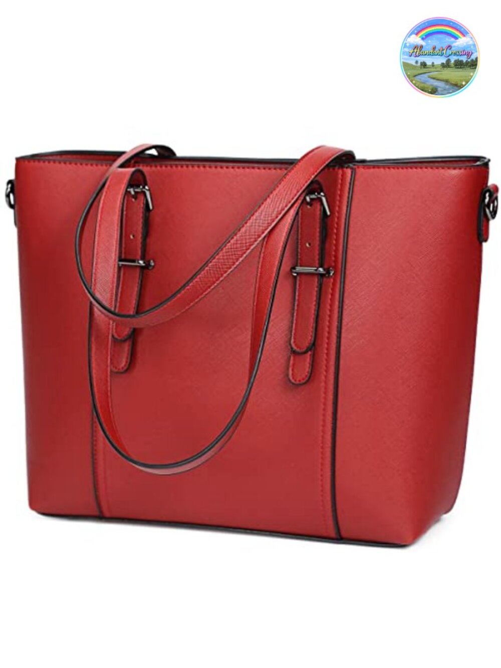 Synthetic Leather Satchel Tote Crossbody Adjustable Strap Top Zip Purse
